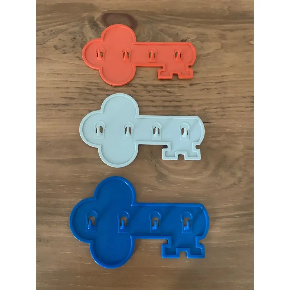 Tupperware Key Hooks/Holders Hanger Wall Racks Blue Gray Orange 1453